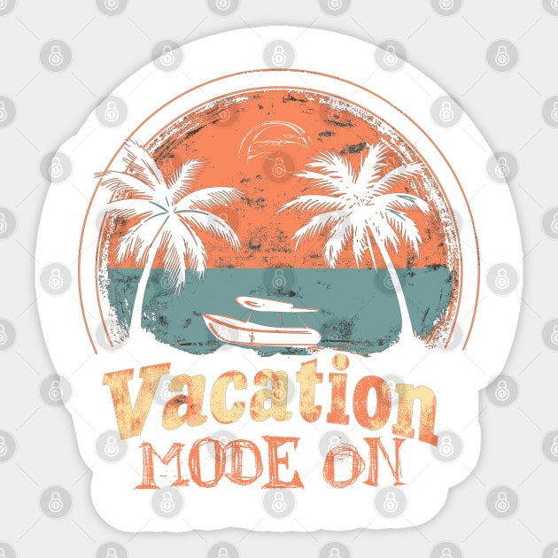 Vacation Mode On Sticker by WarFX Designs